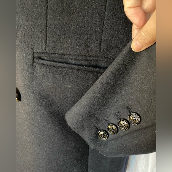 London Fog NAVY Double Breasted Wool Coat, L Winter Sale - Picture 5 of 7